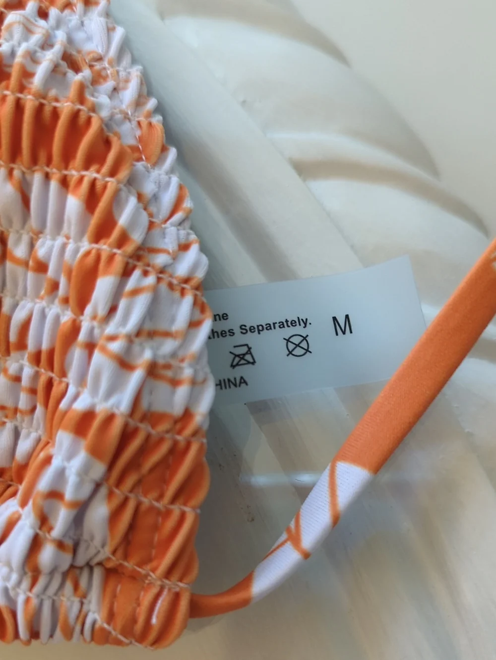 Orange Patterned Bikini Set with Matching Cover-Up Medium